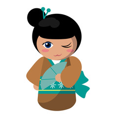 Cute japanese girl with kimono