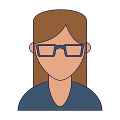 Woman with glasses avatar profile blue lines