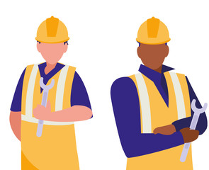 couple of men builders working