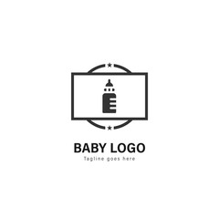 Baby logo template design. Baby logo with modern frame vector design