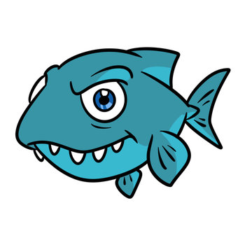 recommend clip art: Predatory fish jaw piranha cartoon illustration isolated image 