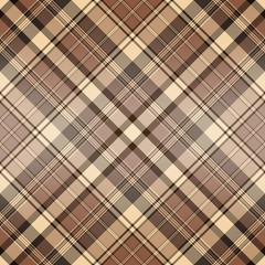 Seamless checkered pattern with brown and beige stripes.