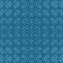 Vector Illustration. Pattern With Geometric Ornament, Decorative Border. Design For Print Fabric. Paper For Scrapbook. Blue color