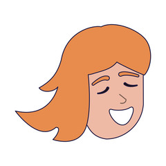 woman smiling face blue lines