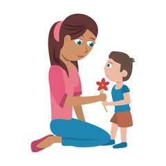 Single mother with kid