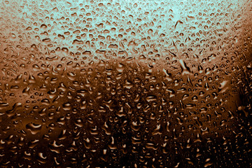 raindrops on glass, condensate 