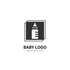 Baby logo template design. Baby logo with modern frame vector design