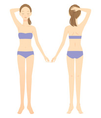 女性　脱毛　全身　前後セット　01