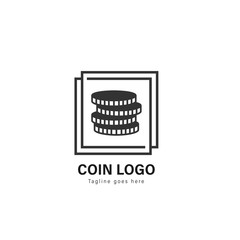 Coin logo template design. Coin logo with modern frame vector design