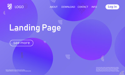 Landing page. Geometric background.