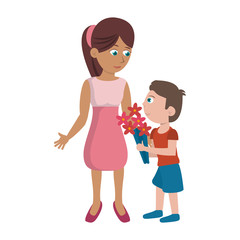 Single mother with kid