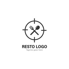 Restaurant logo template design. Restaurant logo with modern frame vector design