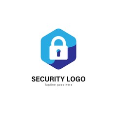 Security logo template design. Security logo with modern frame vector design