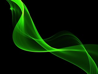 Abstract Green Background, Futuristic Wavy