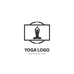 Yoga logo template design. Yoga logo with modern frame vector design