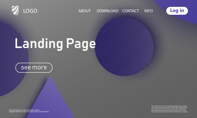 Website landing page. Material design.