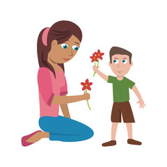 Single mother with kid