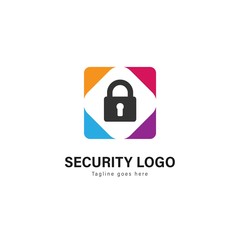 Security logo template design. Security logo with modern frame vector design