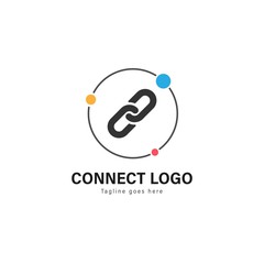 Connect logo template design. Connect logo with modern frame vector design