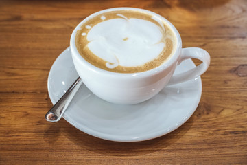 Coffee cup latte art.