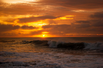 once in a life time beautiful sunrise over the indian ocean, waves are breaking at the great ocean road, victoria, australia