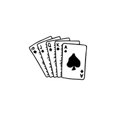 Card game icon. Playing card sign