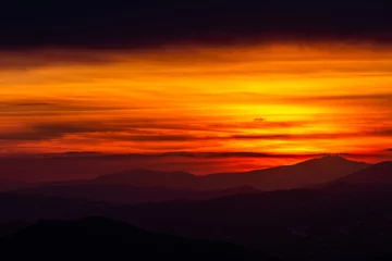 Foto op Canvas Beautiful sunset over mountains layers in Umbria (Italy) © Massimo