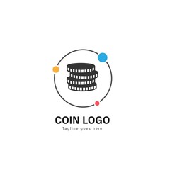 Coin logo template design. Coin logo with modern frame vector design