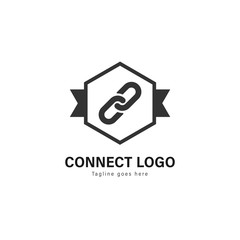 Connect logo template design. Connect logo with modern frame vector design