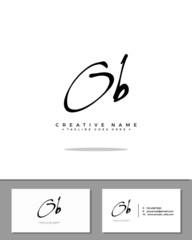 O B OB initial handwriting logo template vector.  signature logo concept