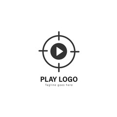 Media play logo template design. Media play logo with modern frame vector design