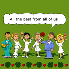 Pflegepersonal Glückwunschkarte Cartoon