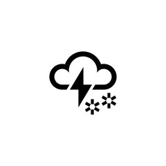 Cloud and lightning icon. Weather sign