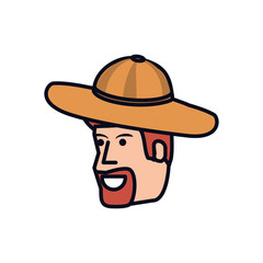 head of young man with hat avatar character