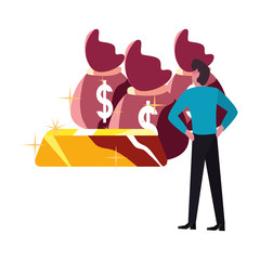 businessman money bags