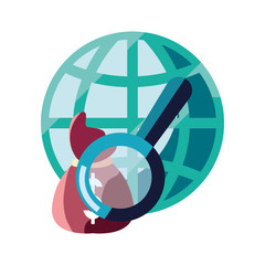 world money bag magnifier