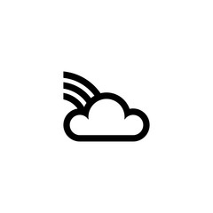 Cloud and rainbow icon. Weather sign