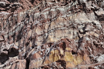 Geology. The texture of minerals formed under the influence of erosion.