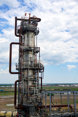 technological column for the manufacture of light oil products at an oil refinery in Russia.