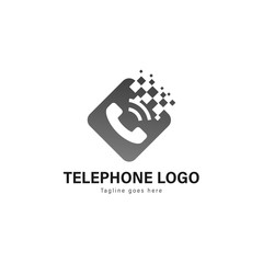 Telephone logo template design. Telephone logo with modern frame vector design