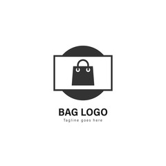 Shop logo template design. Shop logo with modern frame vector design