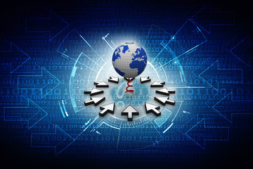 Fototapeta premium 3d illustration Network community concept . Mixed media