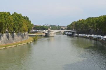 Fototapeta na wymiar The Tiber River in Rome