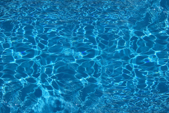 Blue ripped water with sunny reflections. Water in rippled water detail background.