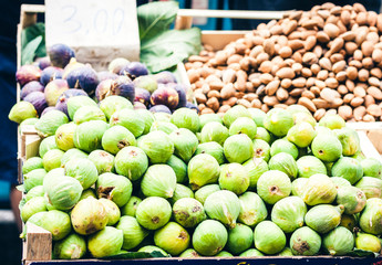 figs in the fruit market, Catania, Sicily, Italy.
