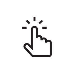 Hand touch icon. Tap click sign