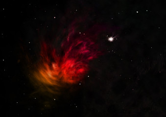 Small part of an infinite star field. 3D rendering