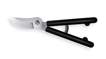 Scissor Vector. 3D Realistic Scissor Icon. Metal Craft Object. Cut Tool. Illustration