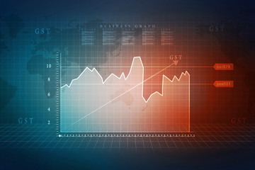 2d rendering Stock market online business concept. business Graph 
