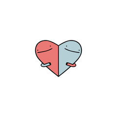 Hearth icon. Man and Woman love sign. Valentine day symbol